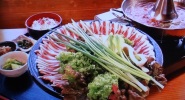 仙人小屋の鹿肉のしゃぶしゃぶ定食